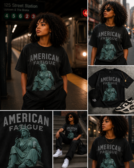 Snow Washed Oversized Cotton T-Shirt