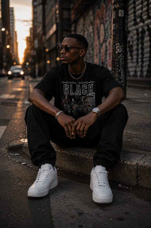 Black Theory Heavyweight Drop Shoulder Cotton T-Shirt
