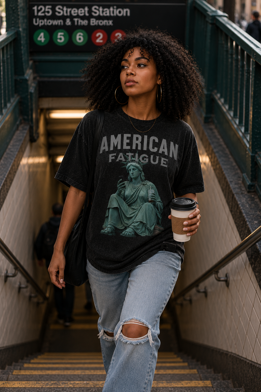 Snow Washed Oversized Cotton T-Shirt